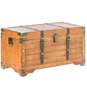 VINTIQUEWISE Rustic Large Wooden  Storage Trunk with Lockable Latch QI003943.S